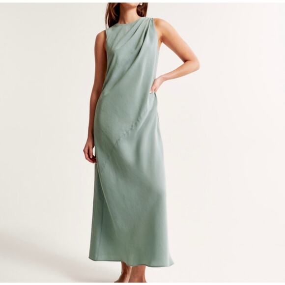 Abercrombie & Fitch Dresses & Skirts - Abercrombie & Fitch Women's High Neck Column Dress Midi Blue Medium